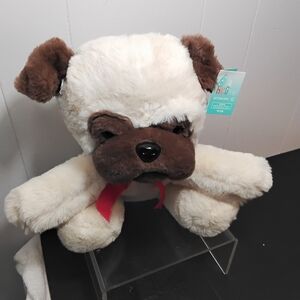 Hugfun Cream and Brown Dog Plush Toy